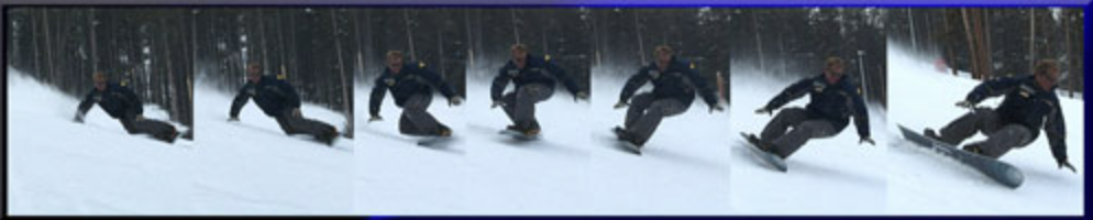 snowboarder carving sequence